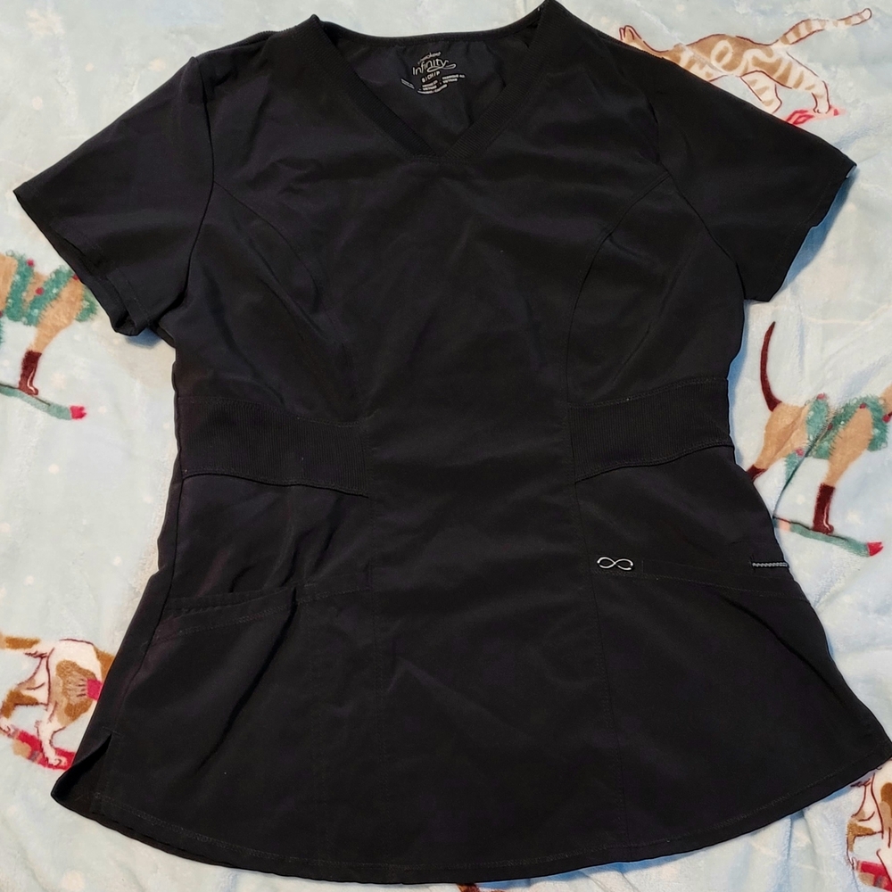 Cherokee Infinity Black Scrub Top S
